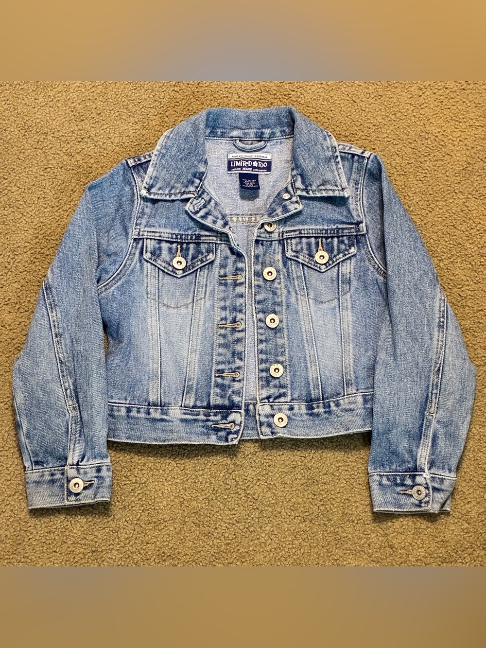 Girls Limited Too light blue denim jean jacket size XXS